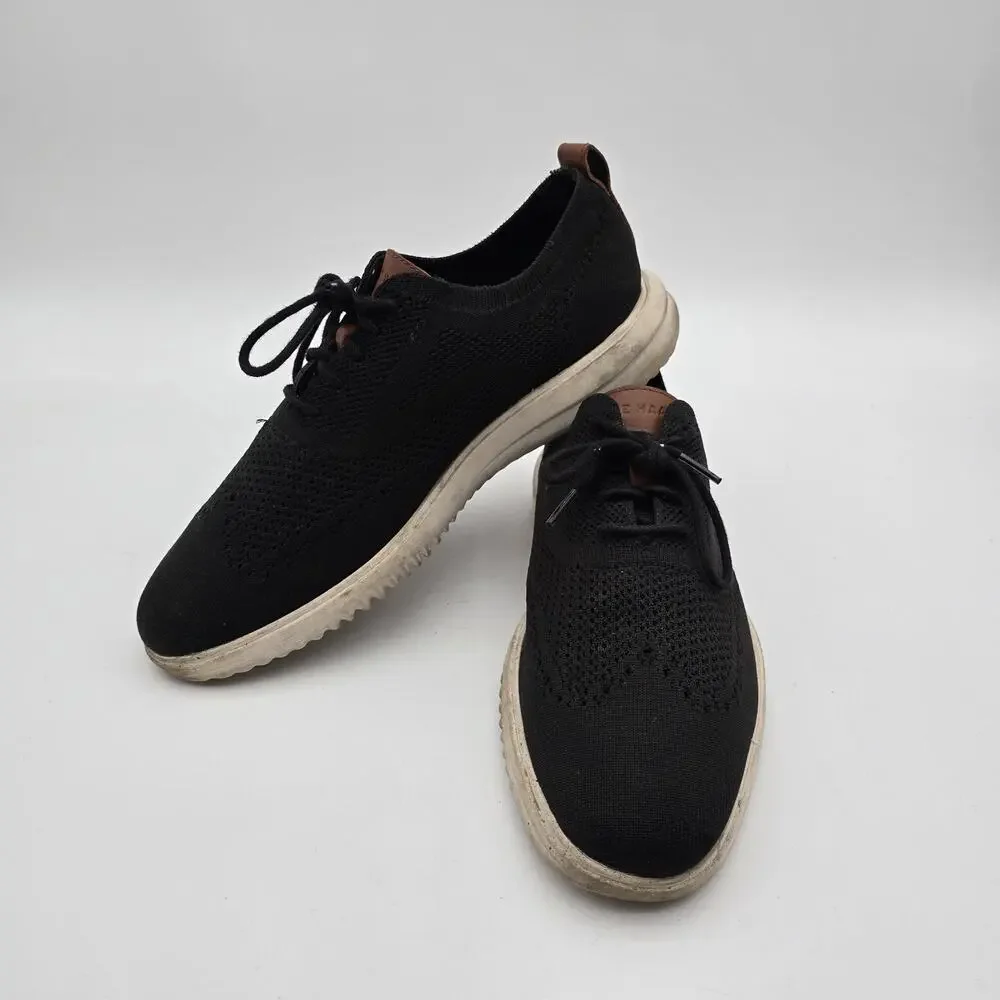 Cole Haan Shoes Mens 10 Black Grand Plus Stitchlite Wing Tip Faux Oxford
